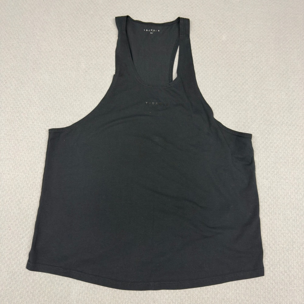 YoungLA 334 Stringer Tank Top Mens XXL Black Cotton Blend Gym Workout YLA2498